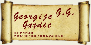 Georgije Gazdić vizit kartica